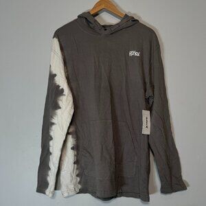 New Hurley Large Hooded Long Sleeve Tie Dye One of a Kind Grey Shirt